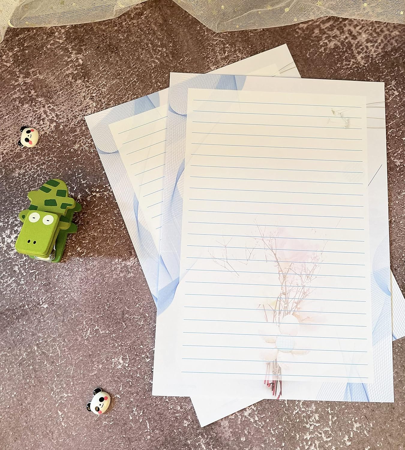 52 Lined Writing Stationery Paper, Beautiful Designs for Writing Letter, Notes, Invitations, Craft, 4 Different Style (11.7 x 8.26") - Image 8