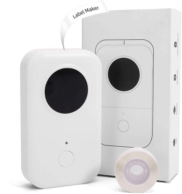 Phomemo D30 Label Maker Machine with Tape – Portable Bluetooth Wireless Small Thermal Sticker Maker, Smart Mobile Pocket Handy Label Makers, Compatible with iOS & Android for Home, Office Mini Labeler