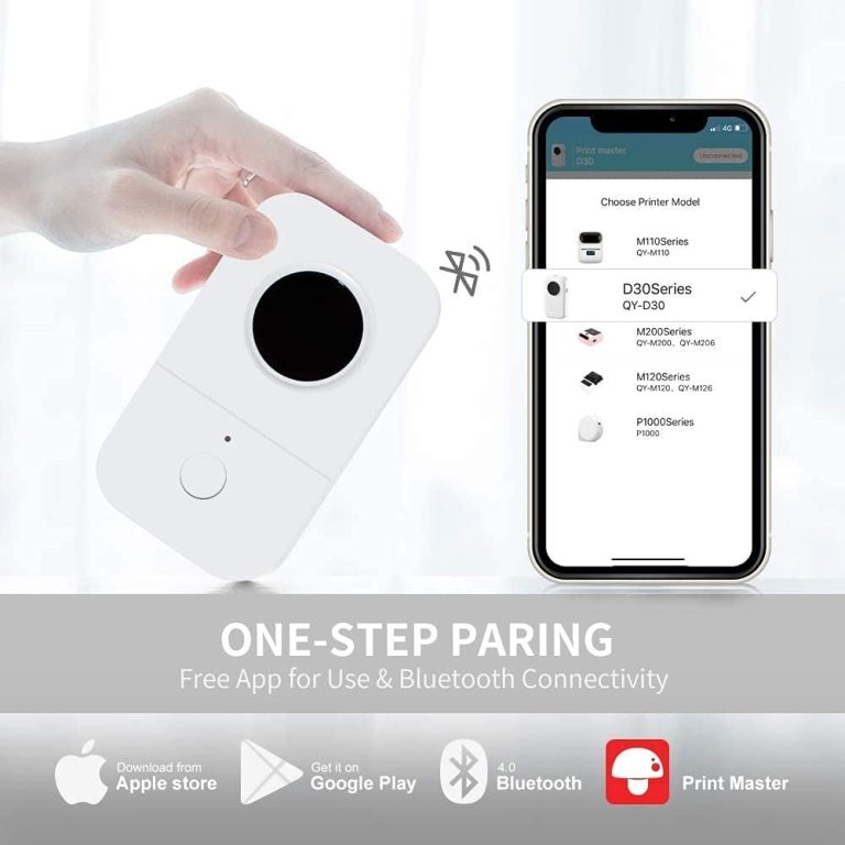 Phomemo D30 Label Maker Machine with Tape – Portable Bluetooth Wireless Small Thermal Sticker Maker, Smart Mobile Pocket Handy Label Makers, Compatible with iOS & Android for Home, Office Mini Labeler
